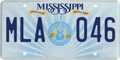 MS license plate MLA046