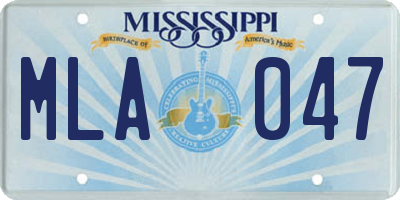 MS license plate MLA047