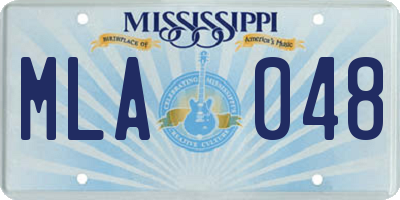 MS license plate MLA048