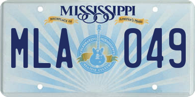 MS license plate MLA049