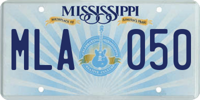 MS license plate MLA050