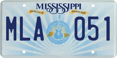 MS license plate MLA051
