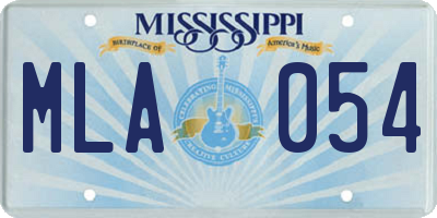 MS license plate MLA054