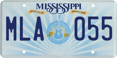MS license plate MLA055