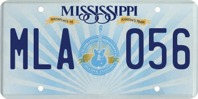 MS license plate MLA056