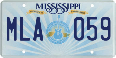MS license plate MLA059