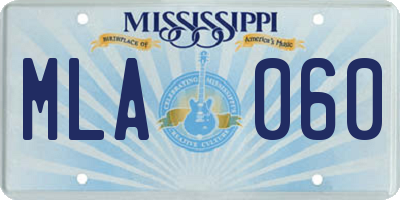 MS license plate MLA060