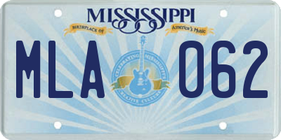 MS license plate MLA062