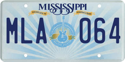 MS license plate MLA064