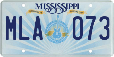 MS license plate MLA073