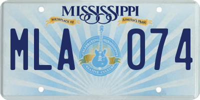 MS license plate MLA074