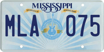 MS license plate MLA075