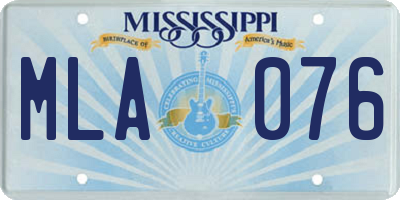 MS license plate MLA076