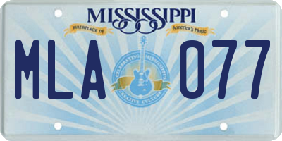 MS license plate MLA077