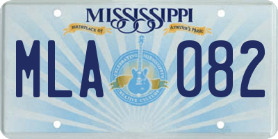 MS license plate MLA082