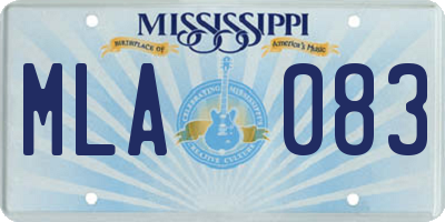 MS license plate MLA083
