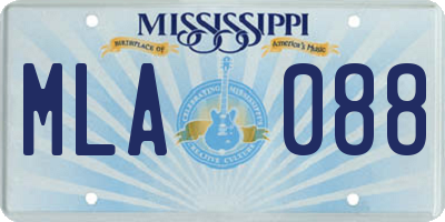 MS license plate MLA088