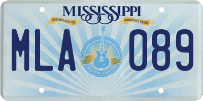 MS license plate MLA089