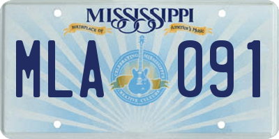 MS license plate MLA091
