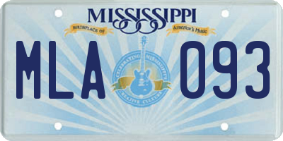 MS license plate MLA093