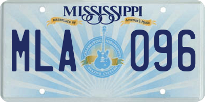 MS license plate MLA096