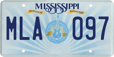 MS license plate MLA097