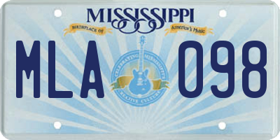 MS license plate MLA098