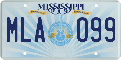 MS license plate MLA099