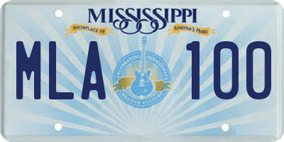 MS license plate MLA100