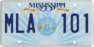 MS license plate MLA101