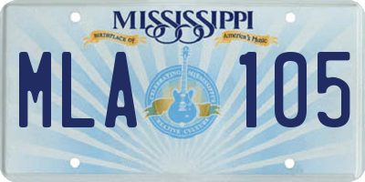 MS license plate MLA105