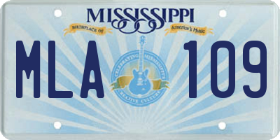 MS license plate MLA109