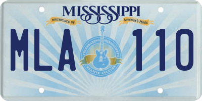 MS license plate MLA110