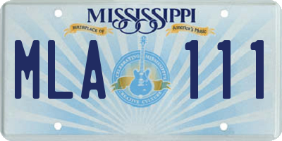 MS license plate MLA111
