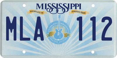 MS license plate MLA112