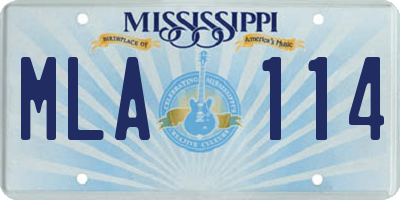 MS license plate MLA114