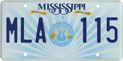 MS license plate MLA115