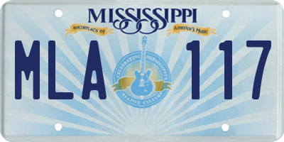 MS license plate MLA117
