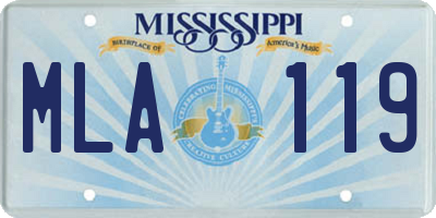 MS license plate MLA119