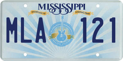 MS license plate MLA121