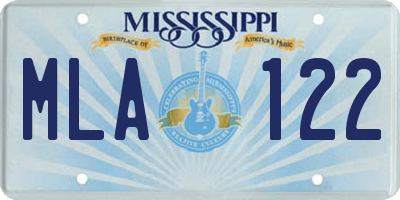 MS license plate MLA122