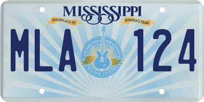 MS license plate MLA124
