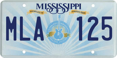 MS license plate MLA125