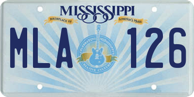 MS license plate MLA126