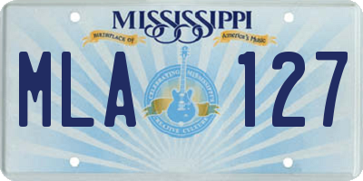 MS license plate MLA127
