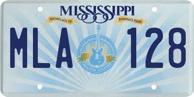 MS license plate MLA128