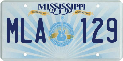 MS license plate MLA129