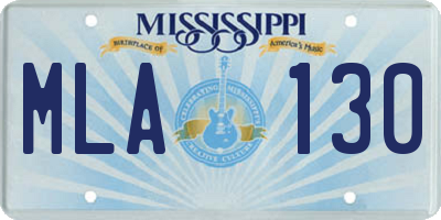 MS license plate MLA130