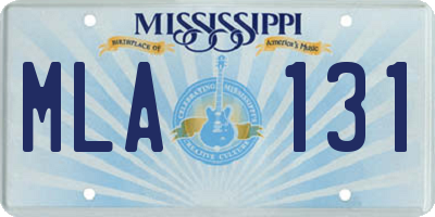 MS license plate MLA131