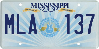 MS license plate MLA137